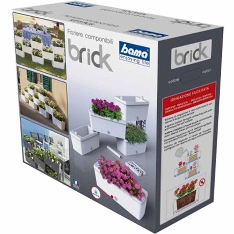 BAMA ITALY Σύνθεση από Ζαρντινιέρες - Σετ 5 τεμαχίων 59x23x27cm (x5) Πλαστική 75lt Ανθρακί