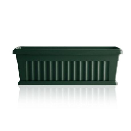 BAMA ITALY Ζαρντινιέρα Κήπου/Μπαλκονιού 40x18.5x16.5cm 7lt με Πιάτο Πράσινο Σκούρο