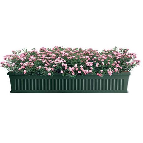 BAMA ITALY Ζαρντινιέρα Κήπου/Μπαλκονιού 40x18.5x16.5cm 7lt με Πιάτο Πράσινο Σκούρο