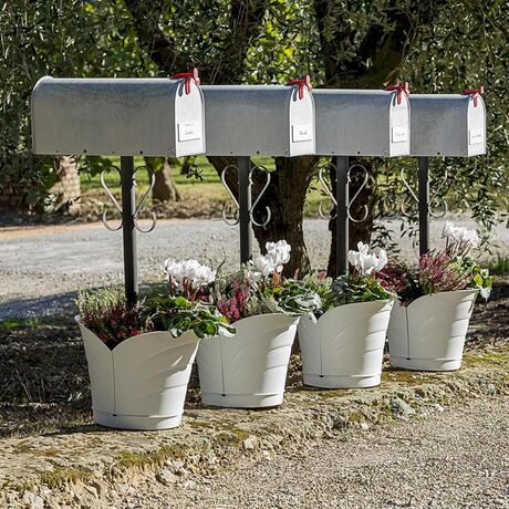 Γλάστρα Κρεμαστή για Κολώνες 35x39x30cm Πλαστική 10lt Λευκή TULIPANO BAMA Ιταλίας