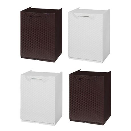 ARTPLAST Ιταλίας Κάδος Ανακύκλωσης Απορριμμάτων Κουζίνας 34x29x47cm 46lt Πλαστικός RATTAN Λευκό