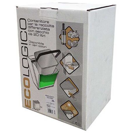 ARTPLAST Ιταλίας Κάδος Ανακύκλωσης Απορριμμάτων Κουζίνας 34x29x47cm 46+20lt Πλαστικός Πράσινο