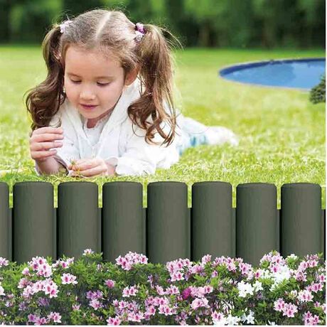 Ρολ Μπαρ - Φράχτης Κήπου Σετ 6 Τεμαχίων MAX Μήκος σε Ευθεία 2.3m ΜΑΧ Διάμετρος Ø80cm Πλαστικό Πράσινο Σκούρο BAMA Ιταλίας