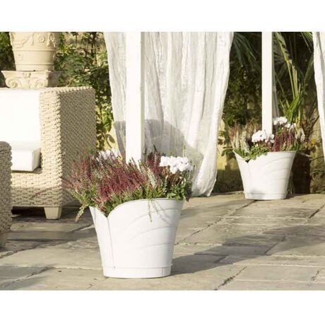 Γλάστρα Κρεμαστή για Κολώνες 35x39x30cm Πλαστική 10lt Λευκή TULIPANO BAMA Ιταλίας