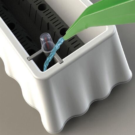 BAMA ITALY Ζαρντινιέρα Αυτοποτιζόμενη 50x20x17.5cm Κυματιστή 8,7lt Πλαστική Λευκή