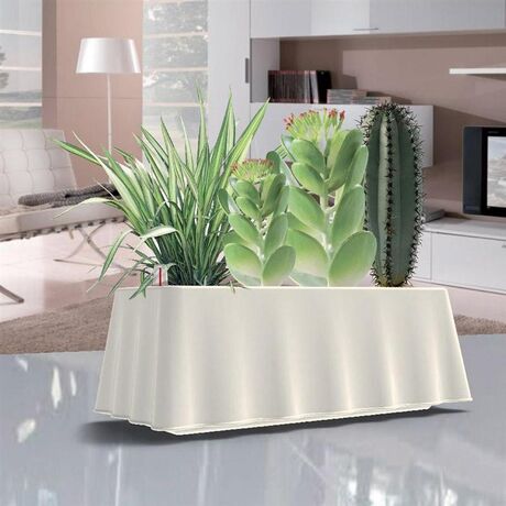 BAMA ITALY Ζαρντινιέρα Αυτοποτιζόμενη 50x20x17.5cm Κυματιστή 8,7lt Πλαστική Λευκή