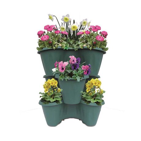 BAMA ITALY Σετ 3 Γλάστρες Σύνθεσης Ø40x16cm 30lt Πλαστική Πράσινη 1.08kg TRIFOGLIO