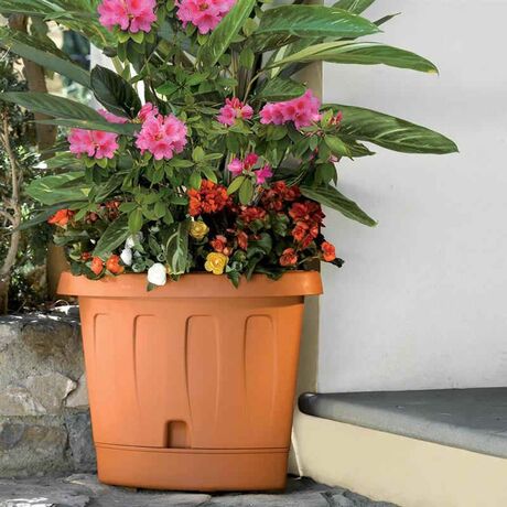 BAMA ITALY Γλάστρα Βαρέως Τύπου Γωνία 40x54x45cm Κεραμιδί Αυτοποτιζόμενη με Πιάτο VICTORIA CORNER