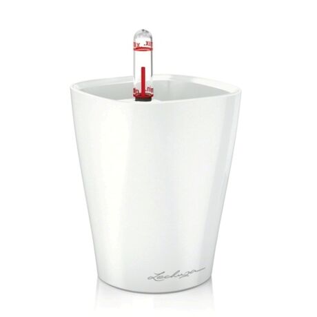 LECHUZA Mini Deltini Επιτραπέζια Γλάστρα 10x10x13cm Αυτοποτιζόμενη με Δοχείο Φύτευσης ΛΕΥΚΗ Γερμανίας iF Product Design Award 2012