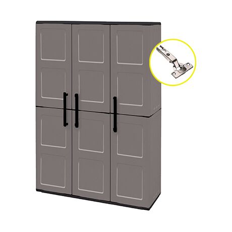 ARTPLAST Ιταλίας Πλαστική Ντουλάπα 23kg 102x37x163cm STRONG 3φυλλη 5 Χώρων (Μεταλλικοί Μεντεσέδες) FREELINE