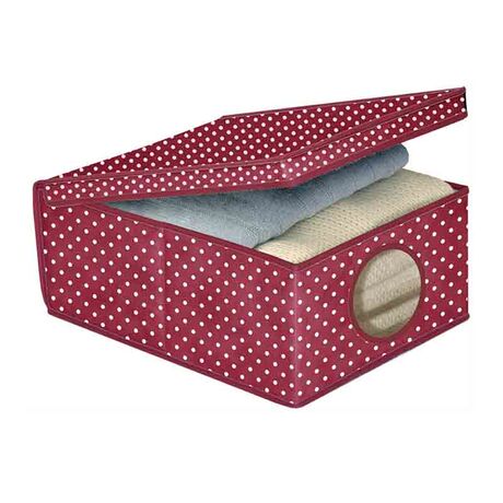 ORDINETT Ιταλίας Κουτί Αποθήκευσης Ρούχων 48x36x19cm TNT 33lt 0.88kg BORDEAUX BOX MEDIUM Μπορντό Πουά