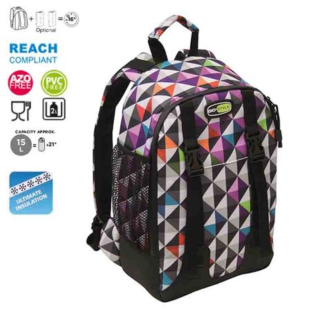 GIOSTYLE Ιταλίας Ισοθερμική Τσάντα Πλάτης 26x13.5x40cm Πάχος 10mm 15lt MAX Απόδοση 16 Ώρες Πιστοποιήσεις Azo FREE/REACH BOXY BACKPACK PIXEL