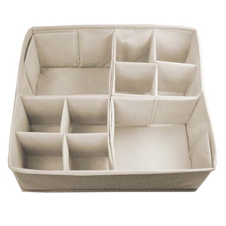 ORDINETT Ιταλίας Θήκη Οργάνωσης Συρταριού 30.5x30.5x10cm Πολυεστέρας 0.27kg DIVIDER MODULAR LINETTE Μπεζ
