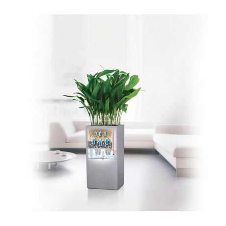 LECHUZA Canto Color Στήλη 30 Επιδαπέδια Γλάστρα 30x30x56cm Αυτοποτιζόμενη με Δοχείο ΓΚΡΙ με όψη ΦΥΣΙΚΗ ΠΕΤΡΑ Γερμανίας