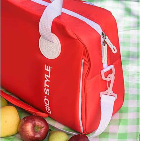 GIOSTYLE Ιταλίας Ισοθερμική Τσάντα 40.5x17x31.5cm Πάχος 6mm 20lt Πολυεστέρας 300D MAX Απόδοση 13 Ώρες Πιστοποιήσεις Azo FREE/REACH SORBETTO L Κόκκινη