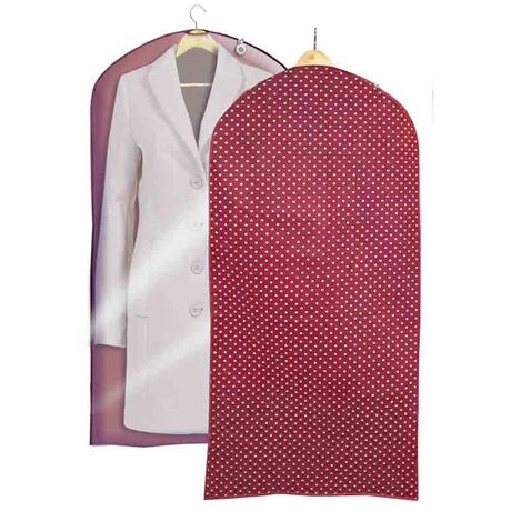 ORDINETT Ιταλίας Θήκη Φύλαξης Κουστουμιών και Παλτών 60x135cm TNT-PEVA 0.13kg BORDEAUX 1/135 Διάφανη-Μπορντό Πουά
