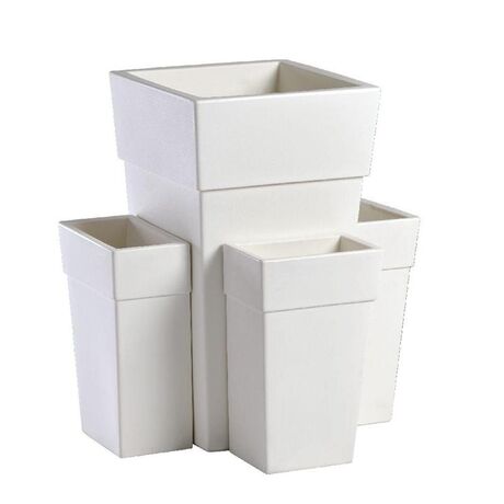 BAMA ITALY Γλάστρα Βαρέως Τύπου 40x40x70cm 62.5lt Γίγας 4.5kg Πλαστική Γκρι-Καφέ PIRAMIDE