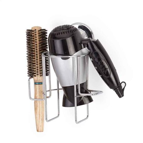 TEKNO-TEL Θήκη για Σεσουάρ 16x14x16cm Πάχος Ø5mm Αντοχή 12kg Επιχρωμιωμένο Ατσάλι με Βεντούζα EXTRA STRONG