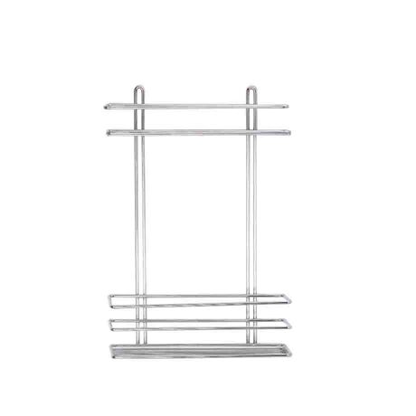 TEKNO-TEL Ραφιέρα Μπάνιου Τοίχου 2όροφη 25x11x37cm Πάχος Ø5mm Επιχρωμιωμένο Ατσάλι