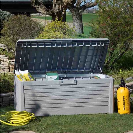 TOOMAX Ιταλίας Πλαστικό Μπαούλο 148x72x60cm 550lt 22.5kg Massif Καπάκι-Κάθισμα 2 Ατόμων FLORIDA WARM GREY