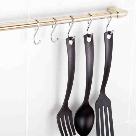 TEKNO-TEL Ράγα Κουζίνας Μήκος 40cm Ø16cm Επιχρωμιωμένο Ατσάλι Antique