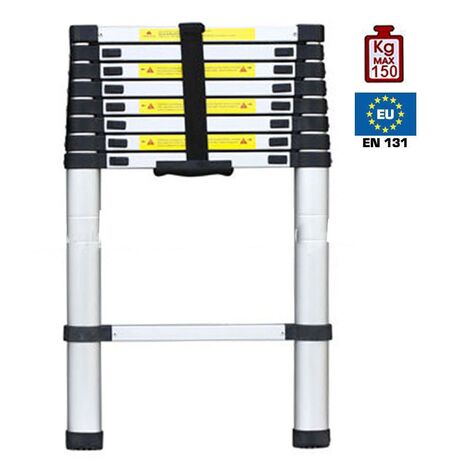 VESTA Τηλεσκοπική Σκάλα 2.58m Αλουμινίου με 9 Σκαλιά Βάρος 7.4kg MAX Αντοχή 150kg