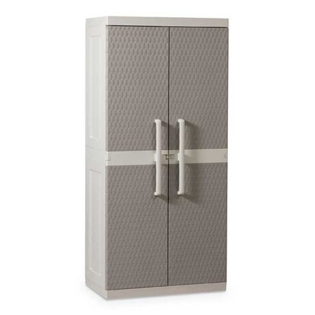 TOOMAX Ιταλίας XXL Πλαστική Ντουλάπα 89x54x190cm 29kg με Χώρισμα-6 Χώρους MAX Αντοχή 220kg RATTAN XXL GREY/WARM GREY TUV/GS FASHION