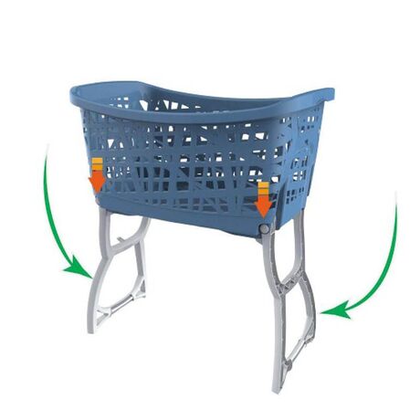 Καλάθι Ρούχων με Πόδια 44lt 60.5x39.5x68.5cm Μπλε-Λευκό BAMA Ιταλίας