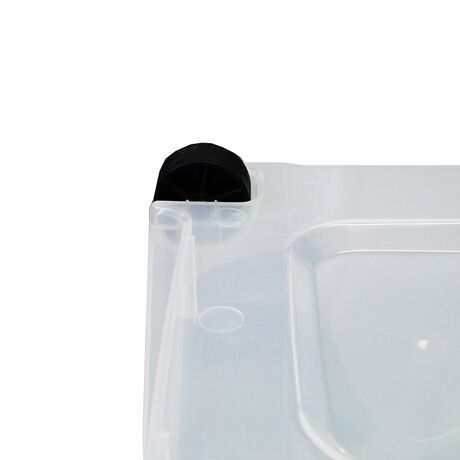 BAMA Ιταλίας Κουτί Αποθήκευσης 80x40x45cm 85lt Πλαστικό με Κλιπς και 4 Ρόδες Διάφανο-Λαχανί IPERBOX