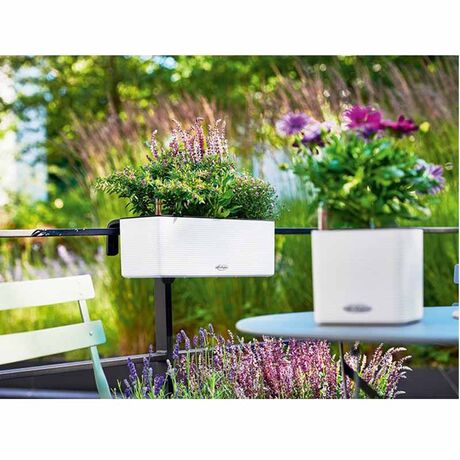LECHUZA CUBE Color Triple Ζαρντινιέρα-Κασπώ 40x14x13.5cm Αυτοποτιζόμενη με Εσωτερικό Δοχείο Λευκή Γερμανίας