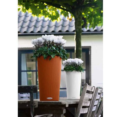 LECHUZA CILINDRO 32 Επιδαπέδια Γλάστρα Ø32x56cm Αυτοποτιζόμενη με Δοχείο Φύτευσης Λευκή Γερμανίας