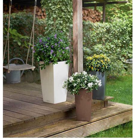 LECHUZA Cubico Color 22 Επιδαπέδια Γλάστρα 22x22x41cm Αυτοποτιζόμενη με Δοχείο Φύτευσης Λευκή ΓερμανίαςLECHUZA Cubico Color 22 Επιδαπέδια Γλάστρα 22x22x41cm Αυτοποτιζόμενη με Δοχείο Φύτευσης Λευκή ΜΑΤ Γερμανίας