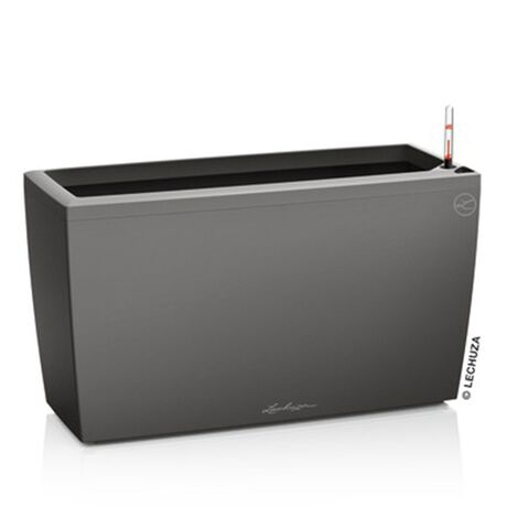 LECHUZA CARARO 75 Premium Ζαρντινιέρα Επιδαπέδια 75x30x42.5cm ΑΥΤΟΠΟΤΙΖΟΜΕΝΗ με 2 Ρόδες Ανθρακί Γυαλιστερή Γερμανίας