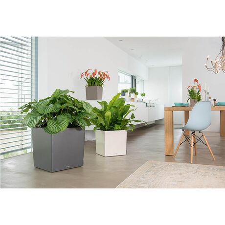LECHUZA Cube Premium 40 Επιδαπέδια Γλάστρα 39x39x40cm Αυτοποτιζόμενη με Δοχείο Φύτευσης Λευκή Γυαλιστερή Γερμάνιας