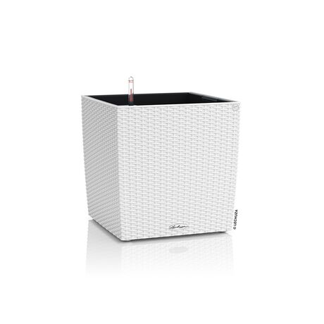 LECHUZA Cube Cottage 30 Επιδαπέδια Γλάστρα 29.5x29.5x30cm Αυτοποτιζόμενη με Δοχείο Φύτευσης Λευκή Γερμανίας