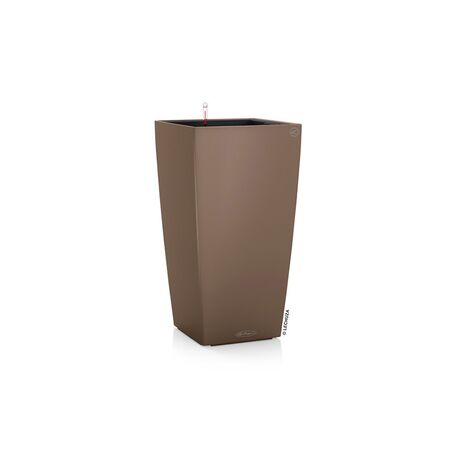 LECHUZA Cubico Color 22 Επιδαπέδια Γλάστρα 22x22x41cm Αυτοποτιζόμενη με Δοχείο Φύτευσης Καρυδί Ματ Γερμανίας