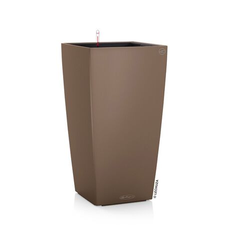 LECHUZA Cubico Color 40 Επιδαπέδια Γλάστρα 39.5x39.5x75.5cm Αυτοποτιζόμενη με Δοχείο Φύτευσης Καφέ Ματ Γερμανίας
