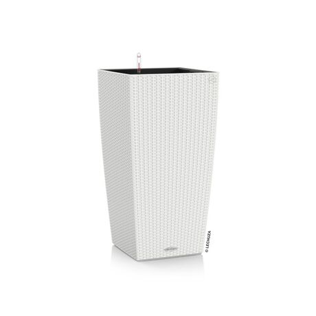 LECHUZA Cubico Cottage 30 Επιδαπέδια Γλάστρα 29.5x29.5x56.5cm Αυτοποτιζόμενη με Δοχείο Φύτευσης Λευκή Γερμανίας