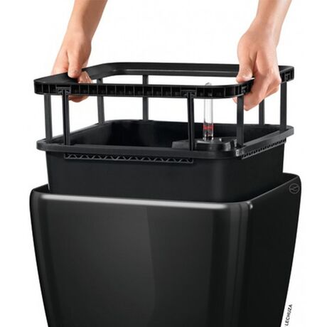 LECHUZA QUADRO 35 LS Premium Επιτραπέζια Γλάστρα 35.5x35.5x32.5cm ΑΥΤΟΠΟΤΙΖΟΜΕΝΗ με Δοχείο Φύτευσης Μπορντό Γυαλιστερή Γερμανίας