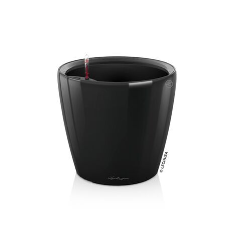 LECHUZA Classico 35 LS Premium Επιδαπέδια Γλάστρα Ø36x32.5cm Αυτοποτιζόμενη με Δοχείο Φύτευσης Μαύρη Γυαλιστερή Γερμανίας