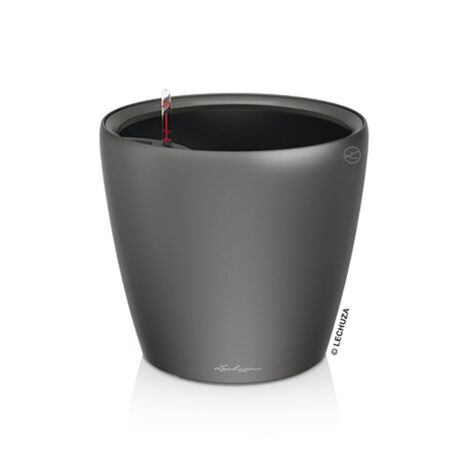 LECHUZA Classico 43 LS Premium Επιδαπέδια Γλάστρα Ø43.5x39.5cm Αυτοποτιζόμενη με Δοχείο Φύτευσης Ανθρακί Γυαλιστερή Γερμανίας