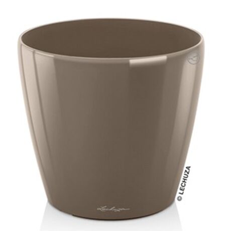LECHUZA Classico 70 Premium Ø70x64.5cm Απλή Γλάστρα Χωρίς Σύστημα Αυτόματου ποτίσματος Γκρι-Καφέ Γυαλιστερή Γερμανίας