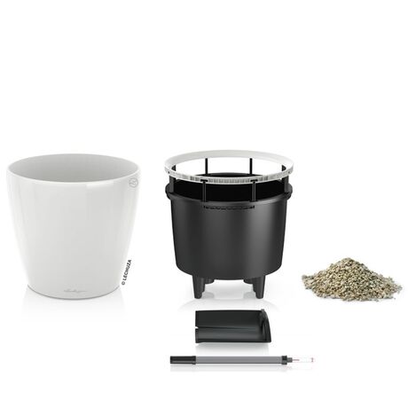 LECHUZA Classico 50 LS Premium Επιδαπέδια Γλάστρα Ø49.5x46.5cm Αυτοποτιζόμενη με Δοχείο Φύτευσης Λευκή Γυαλιστερή Γερμανίας