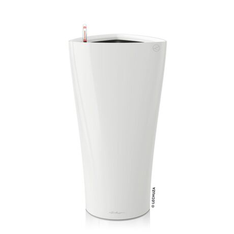 LECHUZA Delta 30 Premium Επιδαπέδια Γλάστρα Ø29x56.5cm Αυτοποτιζόμενη με Δοχείο Φύτευσης Λευκή Γυαλιστερή Γερμανίας