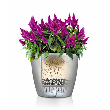 LECHUZA Classico 50 LS Premium Επιδαπέδια Γλάστρα Ø49.5x46.5cm Αυτοποτιζόμενη με Δοχείο Φύτευσης Λευκή Γυαλιστερή Γερμανίας