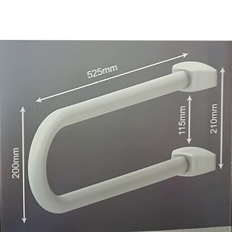 PRIMANOVA Χειρολαβή Μπάνιου 52.5x21x8cm Ανασηκώμενη Βιδωτή σε Τοίχο Βάρος 1.68kg Αλουμινίου Λευκή