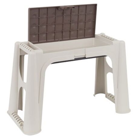 ARTPLAST Italy Σκαμπό Πολλαπλών Χρήσεων 58x28x37cm με Αποθηκευτικό Χώρο και Αφρολέξ 1.6kg Μπεζ-Καφέ