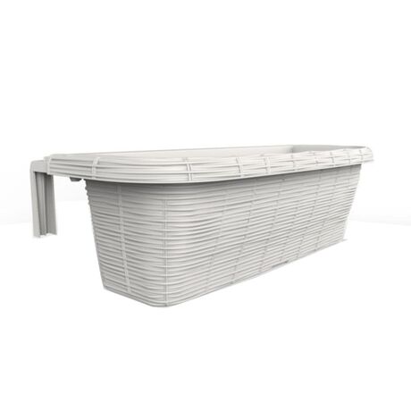 BAMA ITALY Ζαρντινιέρα Κρεμαστή 60x20x18.5cm 15lt με Πλεκτή Όψη και Σύστημα Αποστράγγισης Κρεμ RONDINE PAGLIA