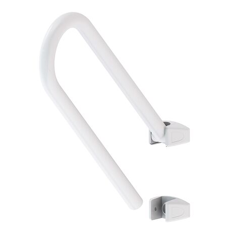 PRIMANOVA Χειρολαβή Μπάνιου 52.5x21x8cm Ανασηκώμενη Βιδωτή σε Τοίχο Βάρος 1.68kg Αλουμινίου Λευκή