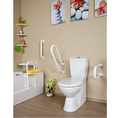 PRIMANOVA Χειρολαβή Μπάνιου 52.5x21x8cm Ανασηκώμενη Βιδωτή σε Τοίχο Βάρος 1.68kg Αλουμινίου Λευκή